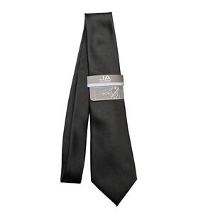 John Ashford Tie Mens One Size Black Machine Washable Microfiber Tipping Necktie